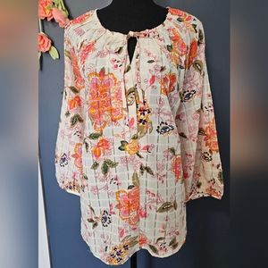 Lane Bryant Floral Ragland Sleeve Top Plus Size 14/16
